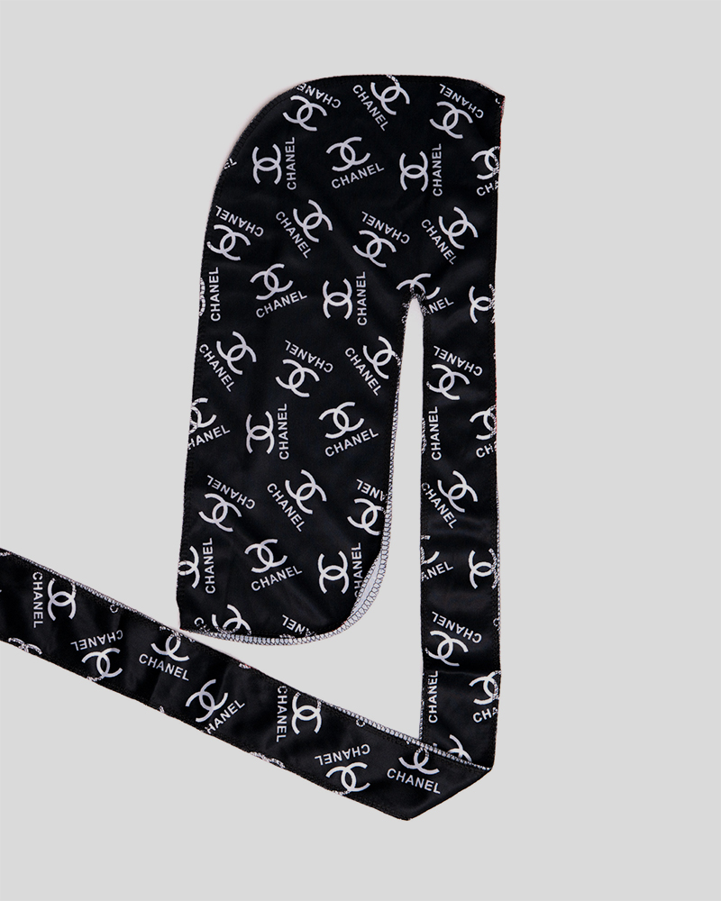 Silky Designer Black CC print Du-rag